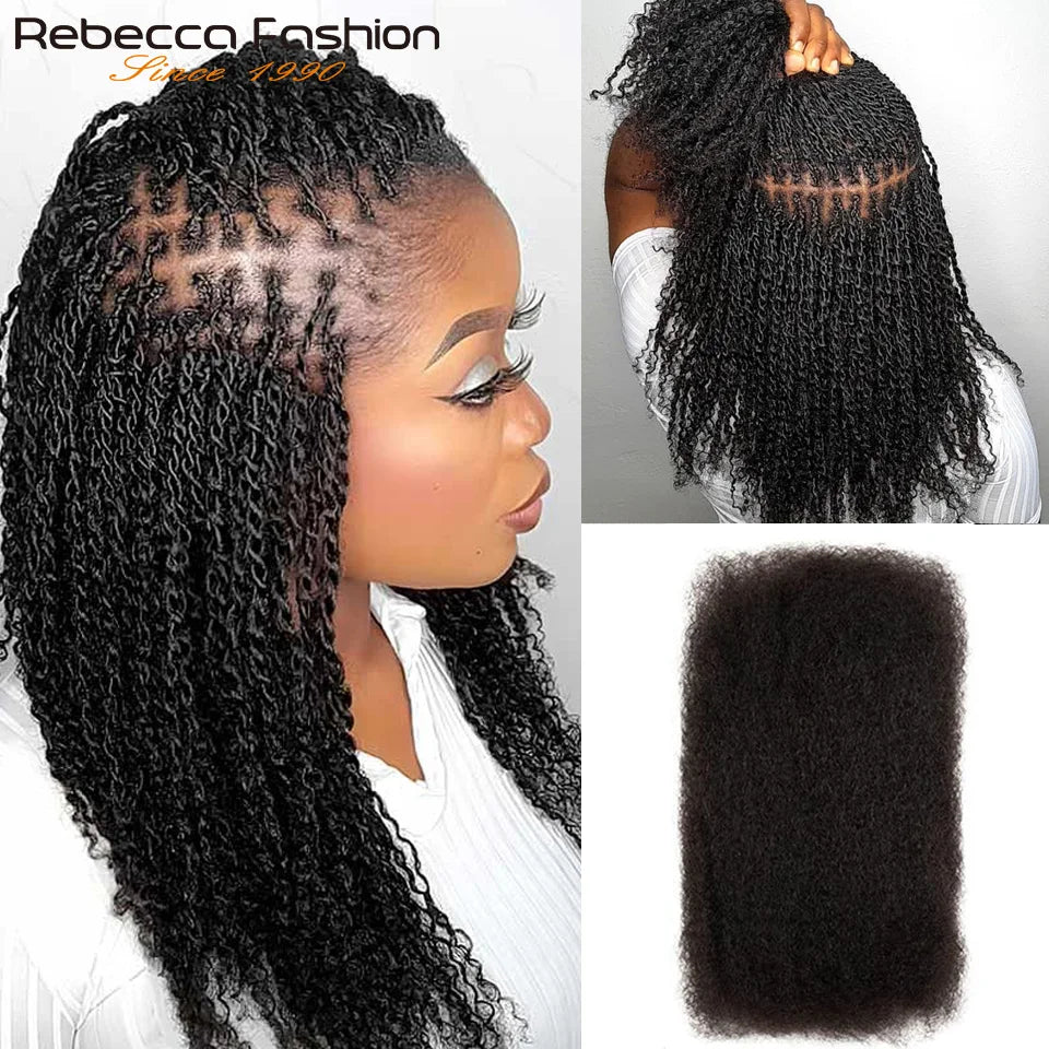 Cheveux humains bouclés afro en vrac pour tressage QVR Remy, sans fixation, doux et légers, parfaits pour les tresses et les torsades