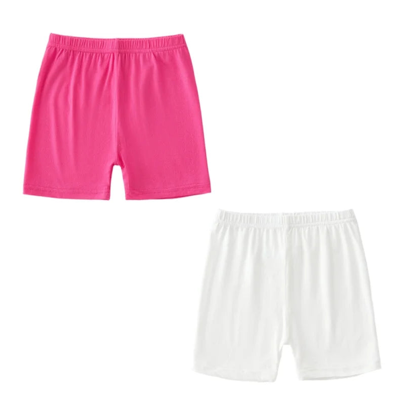 Leggings d'été pour enfants, 2 pièces, shorts de sécurité en coton pour filles, shorts de plage de couleur unie, adaptés aux enfants âgés de 2 à 12 ans