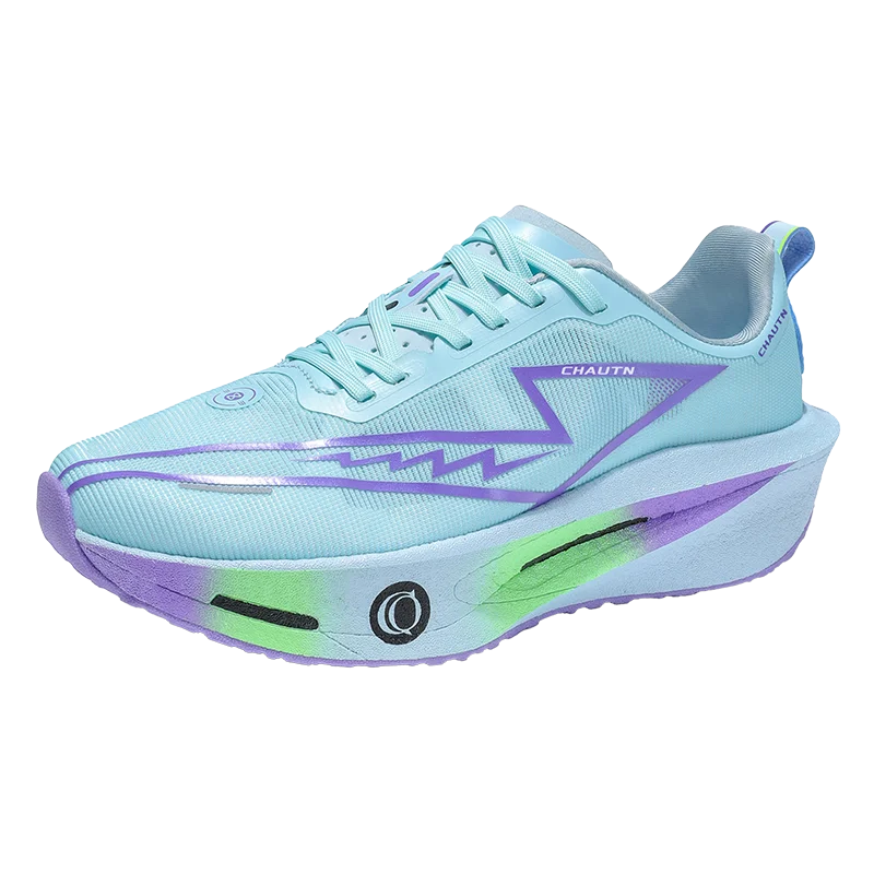 Chaussures de course respirantes à semelle épaisse avec plaque en carbone pour hommes, baskets unisexes assorties pour couples, idéales pour le jogging quotidien, professionnelles
