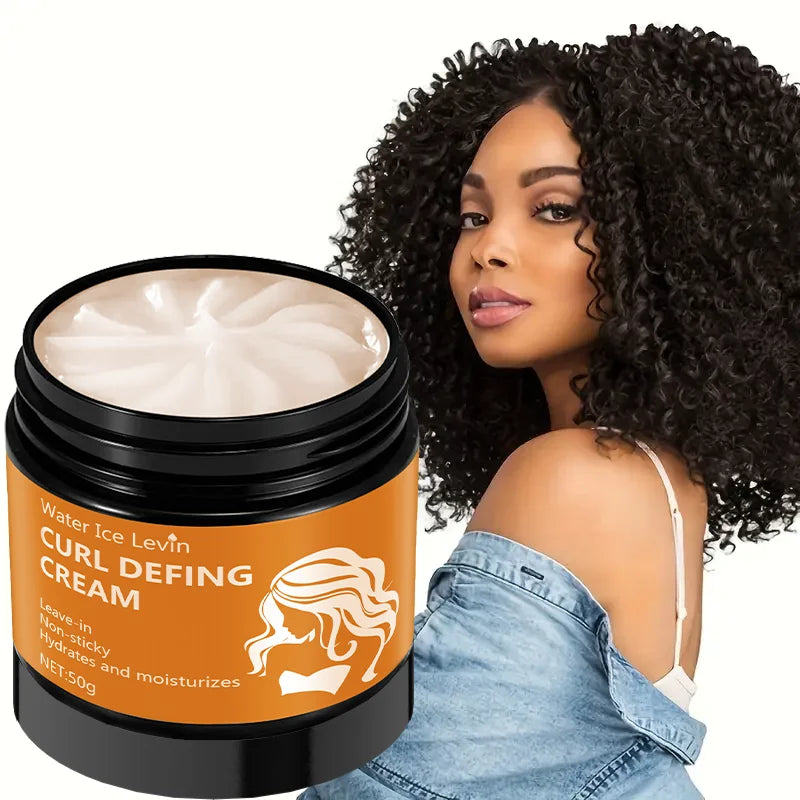 Crème coiffante pour boucles à l'huile de ricin noire 50g - Crème coiffante hydratante pour cheveux normaux, hommes et femmes, avec une formule végétale facile à utiliser et portable