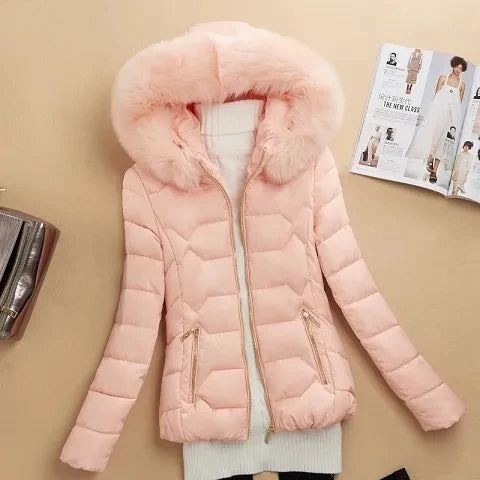 Femmes hiver coton rembourré veste 2025 nouvelles femmes grand col de fourrure coton manteau chaud épaissir ample à capuche Parkas hiver vêtements d'extérieur