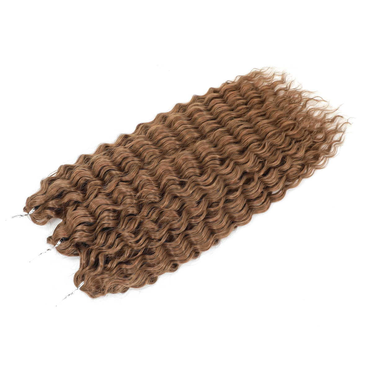 3 Pièces Tresses au Crochet Ombré Brun 300g 24' Ariel Deep Water Wave Blond Blanc Ombré Gris Paquets de Cheveux Synthétiques Haute Température