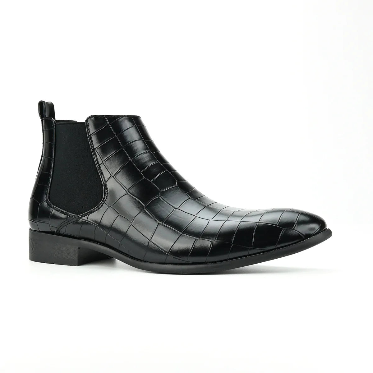Bottines Chelsea en daim pour hommes, chaussures d'affaires en cuir à bout carré, bottes courtes à enfiler, grande taille, chaussures de styliste pour hommes