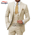Costumes pour hommes 3 pièces, coupe ajustée, pour mariage, bal de promo, smoking, costumes formels pour hommes d'affaires