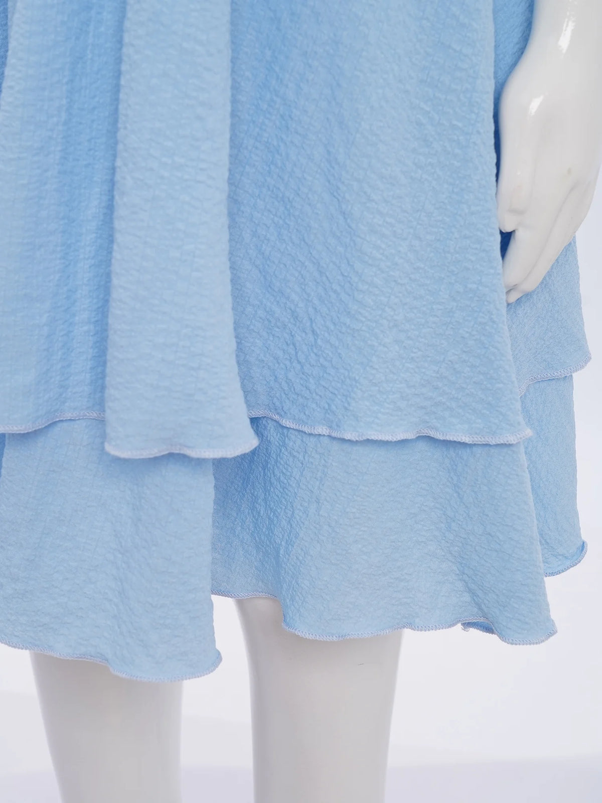Robe d'été à bulles bouffantes pour enfants filles, bretelles Spaghetti, sans manches, ourlet fluide à volants, robe de princesse pour fête sur la plage et vacances