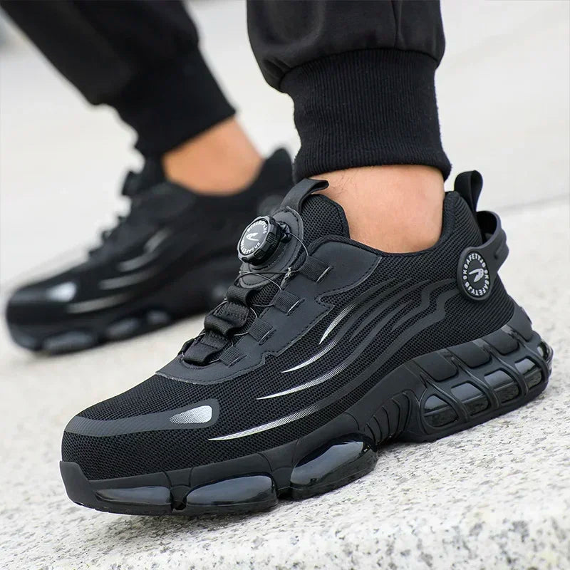 Chaussures de sécurité pour hommes, bottes de Protection élastiques, chaussures décontractées à la mode, respirantes, Protection contre les odeurs, chaussures de travail pour hommes