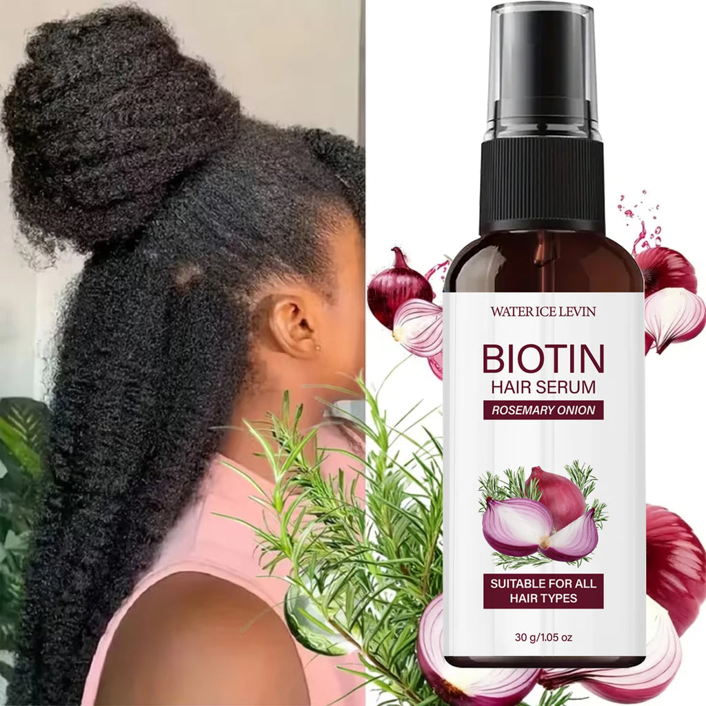 Sérum capillaire à la biotine, au romarin et à l'oignon, traitement lissant et souple pour tous types de cheveux, sérum nourrissant pour la croissance des cheveux