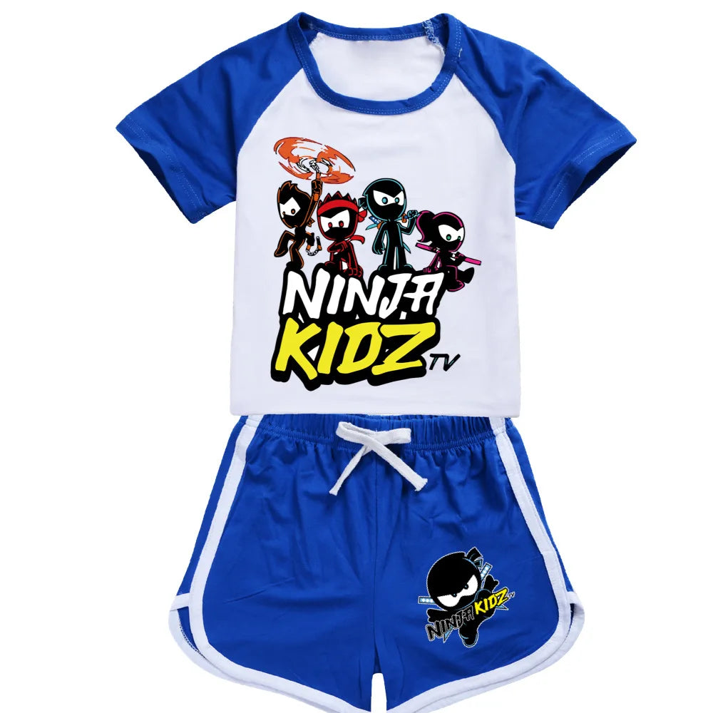 Ninja Kidz enfants vêtements coton Sport survêtements T-shirts sweat costume dessin animé motif ensemble adolescent bébé garçons filles vêtements
