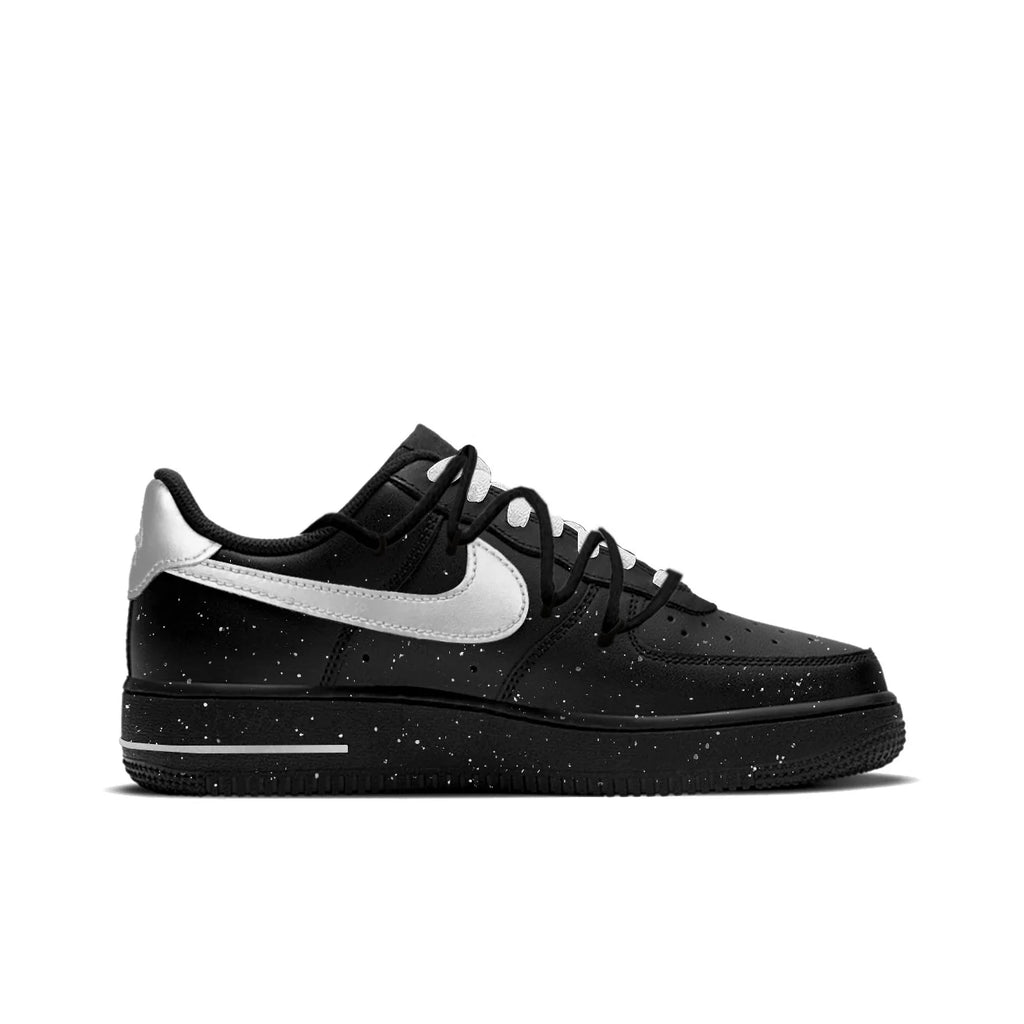 Nike Air Force 1 Galaxy Time Chaussures de skateboard basses résistantes à l'abrasion Unisexe Noir Argent