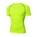 T-shirt de compression à séchage rapide avec bande réfléchissante pour homme - Haut de sport élastique pour la course à pied, la salle de sport, la remise en forme