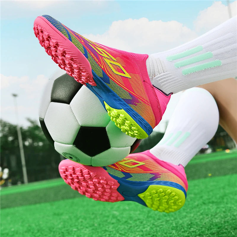 Chaussures de football pour hommes et femmes, crampons FG/TF, bottes de football originales professionnelles, pour entraînement sur gazon et en salle, baskets unisexes antidérapantes