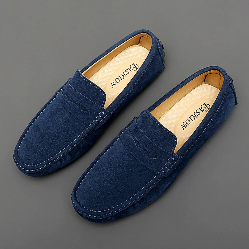 Mocassins en cuir suédé pour hommes, nouvelle mode, chaussures de marche, confortables, plates, classiques, Style Original, chaussures décontractées pour hommes