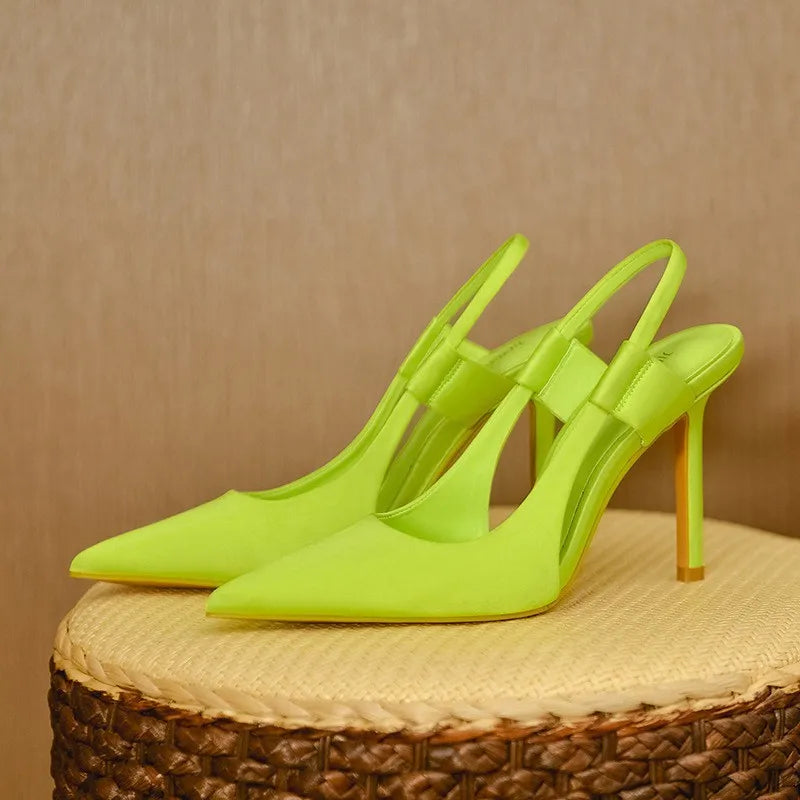 Sandales d'été de luxe 2026 roses à talons hauts pointus pour femmes, talons aiguilles élégants, nouveau style français, haute qualité