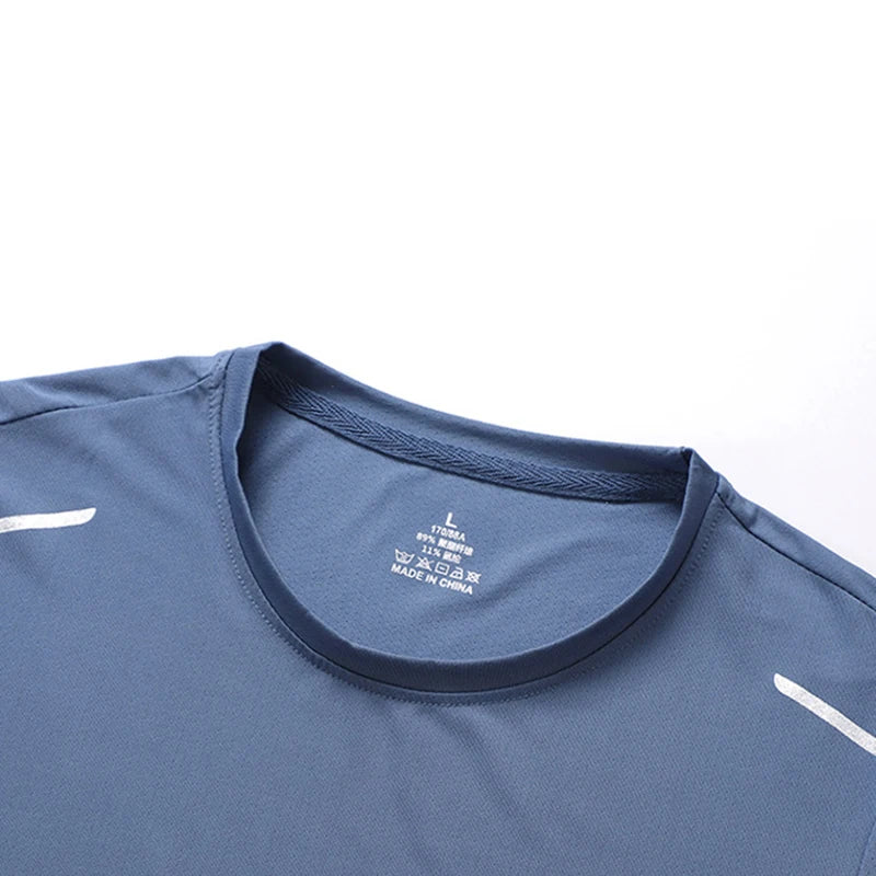 CHRLCK hommes course séchage rapide T-shirts respirant randonnée pêche T-shirts élasticité douce Sports de plein air chemise courte été