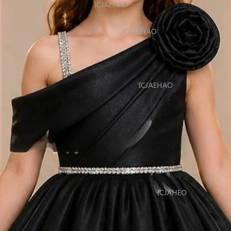 Nouvelle Robe de Cérémonie Asymétrique pour Enfants 2026 – Tenue Élégante pour Filles, Idéale pour Spectacles de Piano, Hôtesse, Chorale et Concours de Beauté