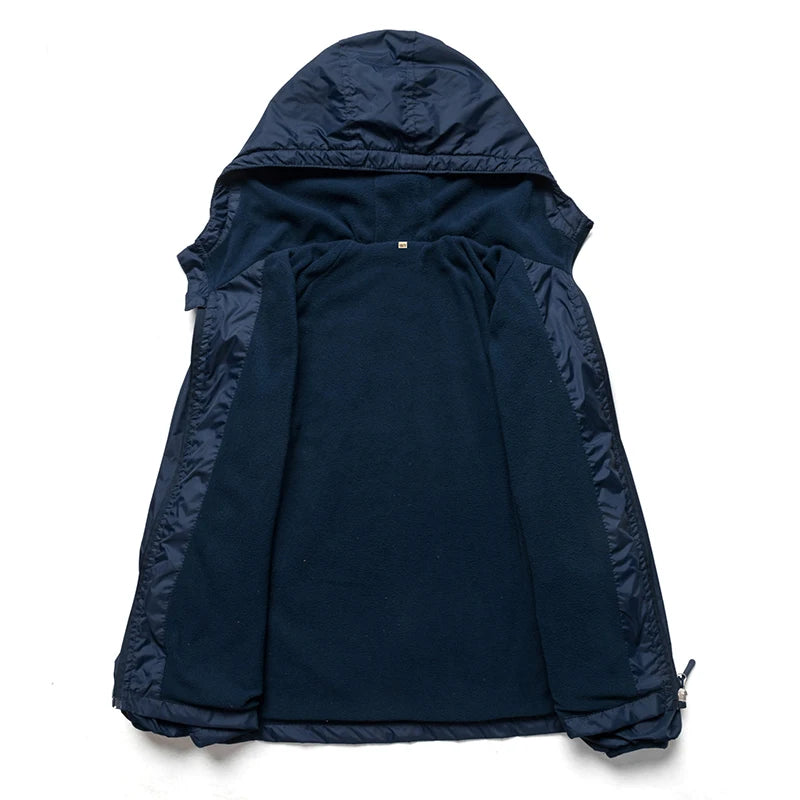 Veste de dehors Imperméable pour Garçon de 3 à 12 Ans, Manteau à Capuche à Double Couche, Coupe-Vent, Printemps, Automne et Hiver