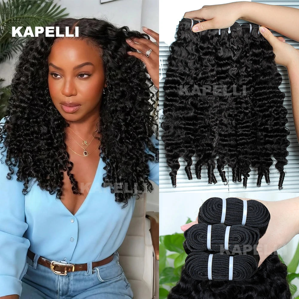 Extensions de Cheveux Humains Bruts Vierges Birmans et Vietnamiens Bouclés 10A, Lots de Cheveux Bouclés en Spirale 3C4A, 1/3/4 Pièces