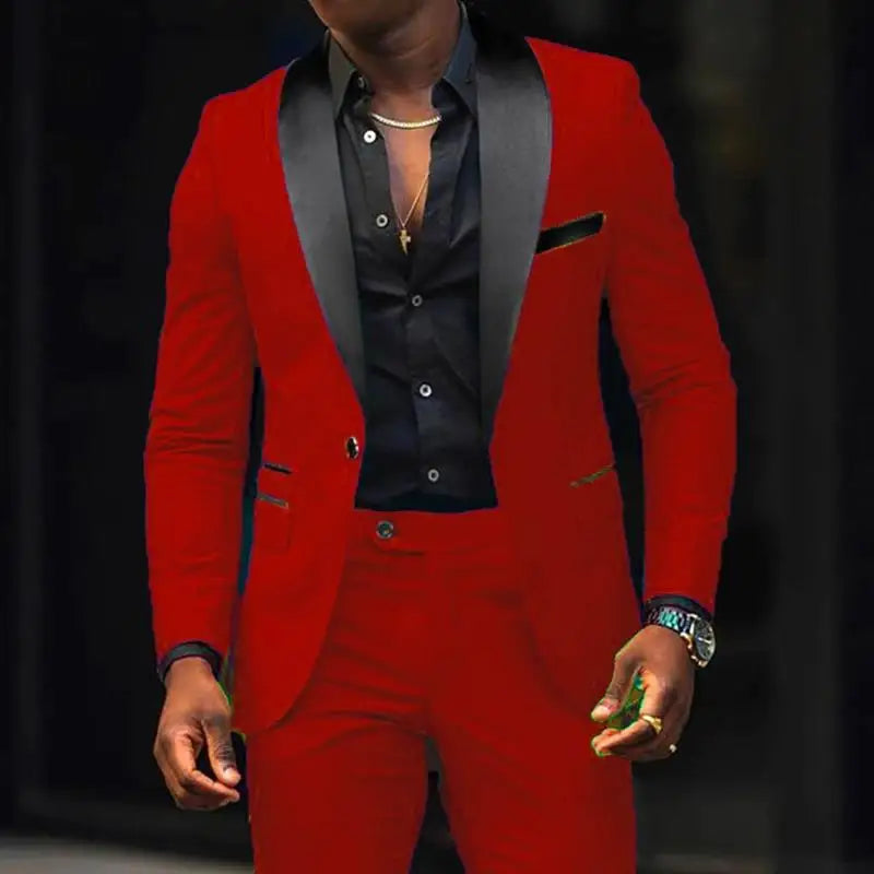 Veste de costume deux pièces décontractée pour hommes, nouvelle mode Business, confortable et respirant, coupe cintrée, fente latérale, bouton unique + pantalon
