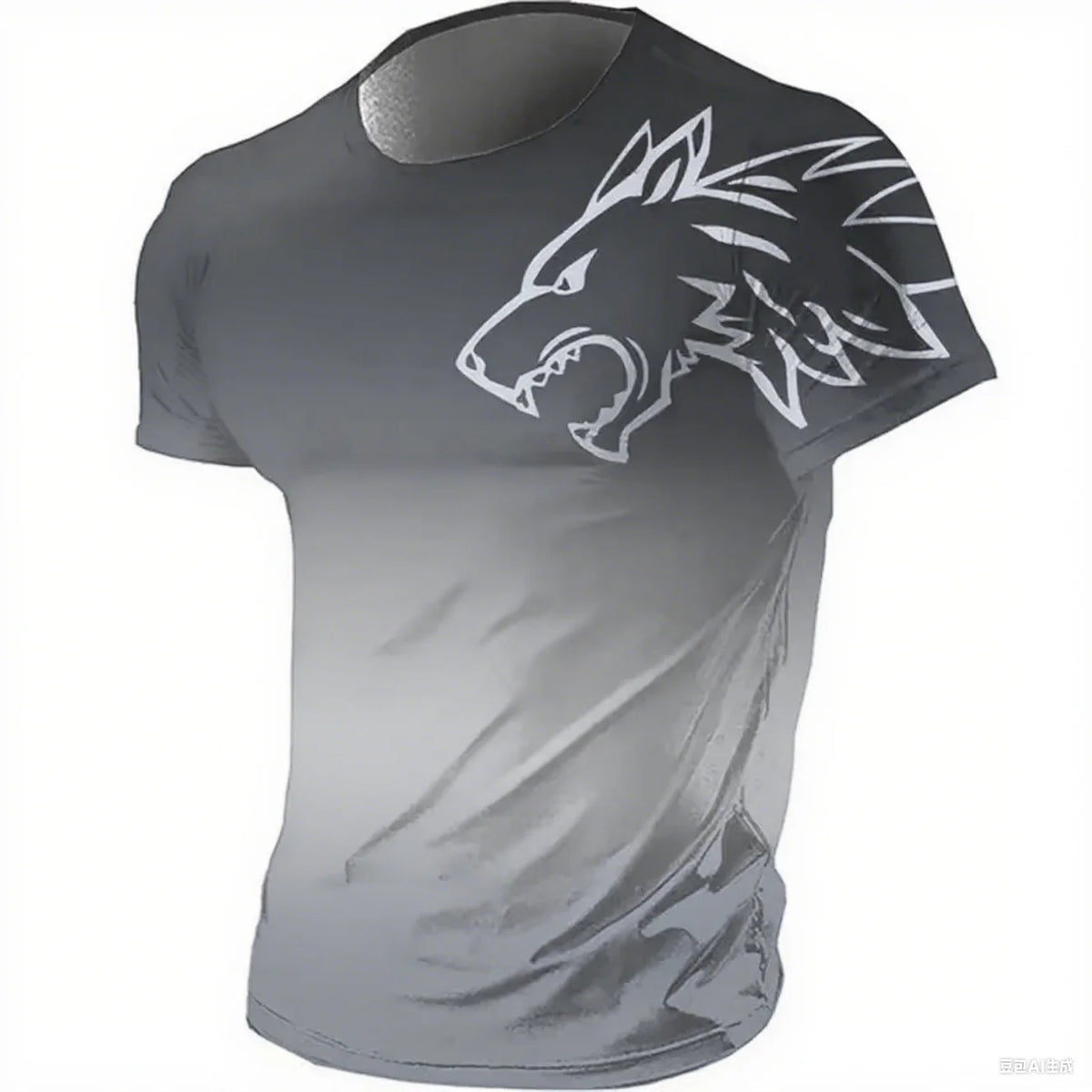 T-shirts pour hommes fitness vêtements de sport 2024 été Vintage hommes 3d imprimé séchage rapide dégradé T-shirt Animal loup à manches courtes