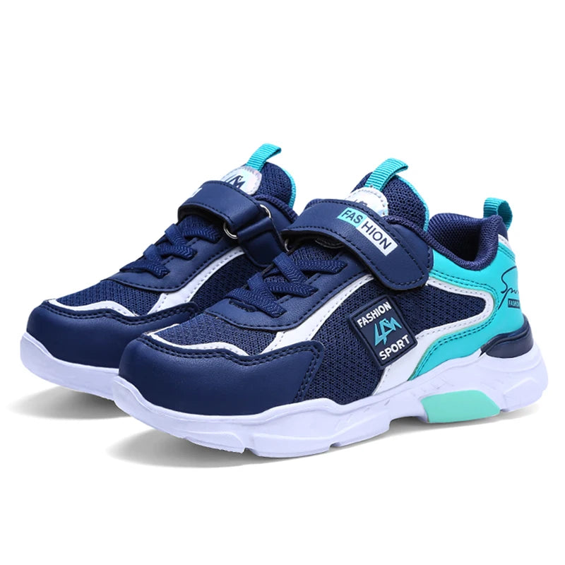 Chaussures de sport pour enfants pour garçons, chaussures de sport décontractées respirantes en maille à la mode baskets de course légères pour étudiants