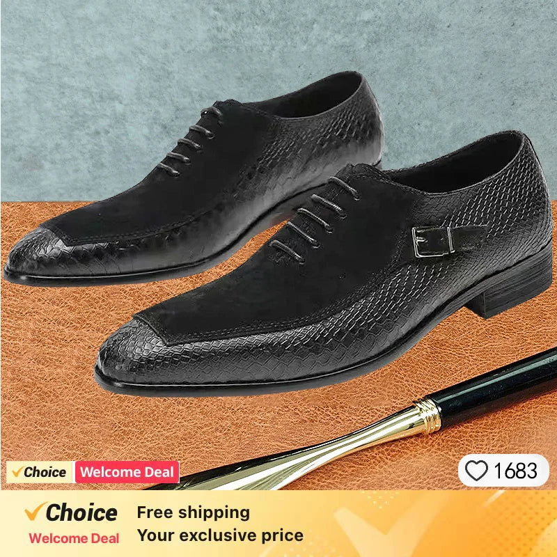 Chaussures provoqué rétro en cuir véritable pour hommes, crocodile, pantoufles de fête de mariage, mode italienne, grande taille, Mars