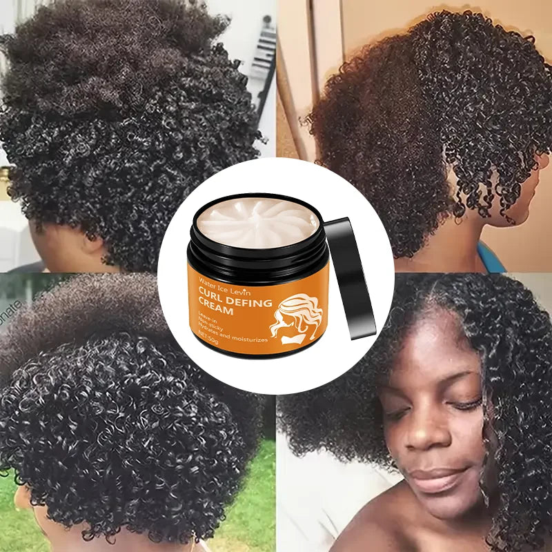 Crème coiffante pour boucles à l'huile de ricin noire 50g - Crème coiffante hydratante pour cheveux normaux, hommes et femmes, avec une formule végétale facile à utiliser et portable