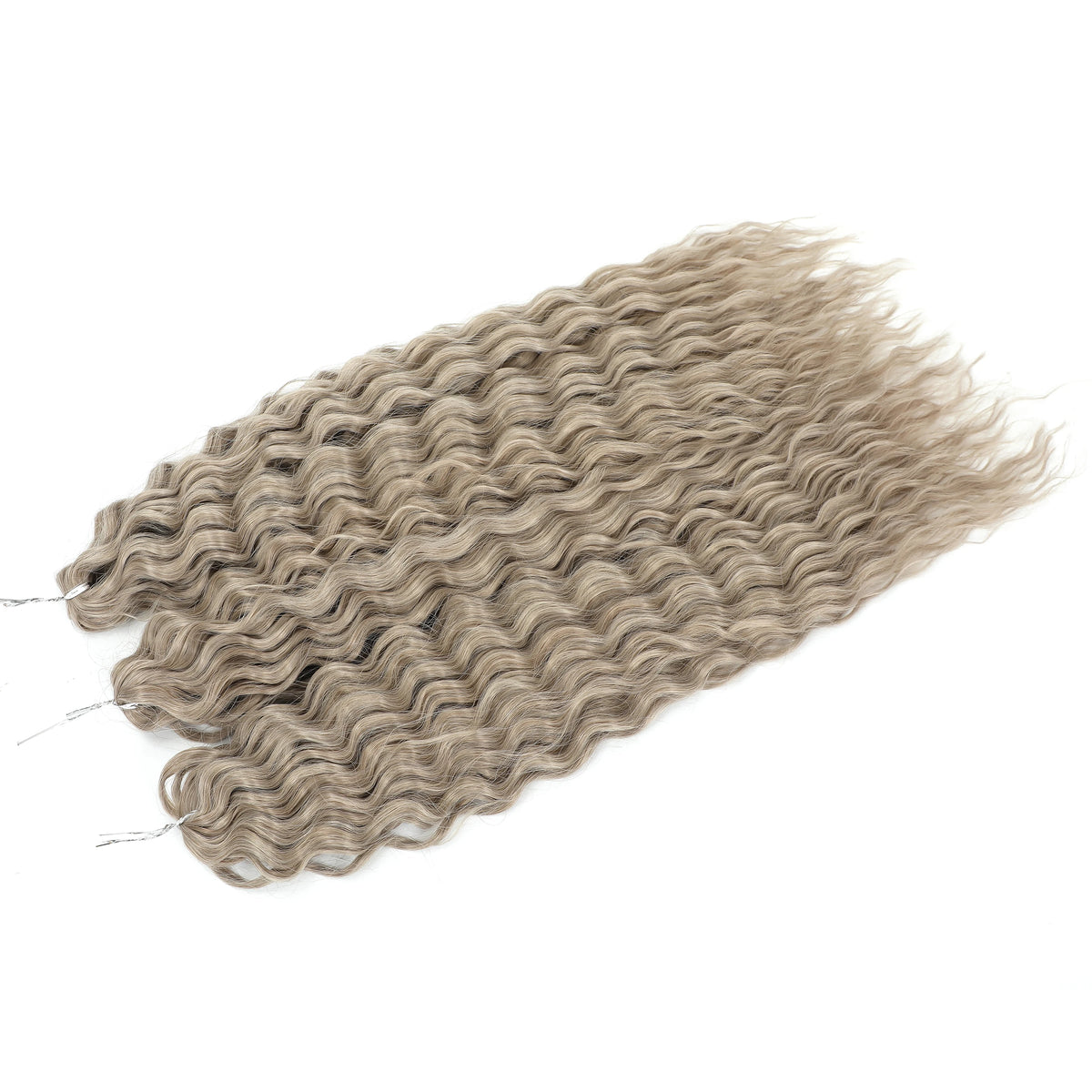 3 Pièces Tresses au Crochet Ombré Brun 300g 24' Ariel Deep Water Wave Blond Blanc Ombré Gris Paquets de Cheveux Synthétiques Haute Température