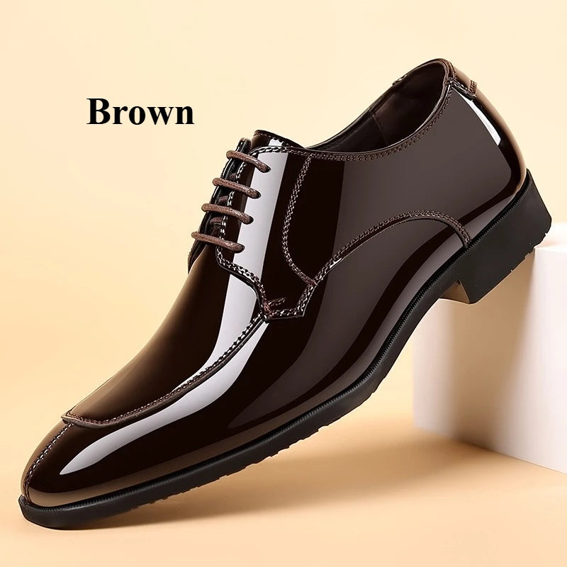 Chaussures habillées pour hommes d'affaires en cuir verni tendance chaussures de fête pour hommes chaussures décontractées à semelle souple grande taille 38-48 chaussures pour hommes de haute qualité