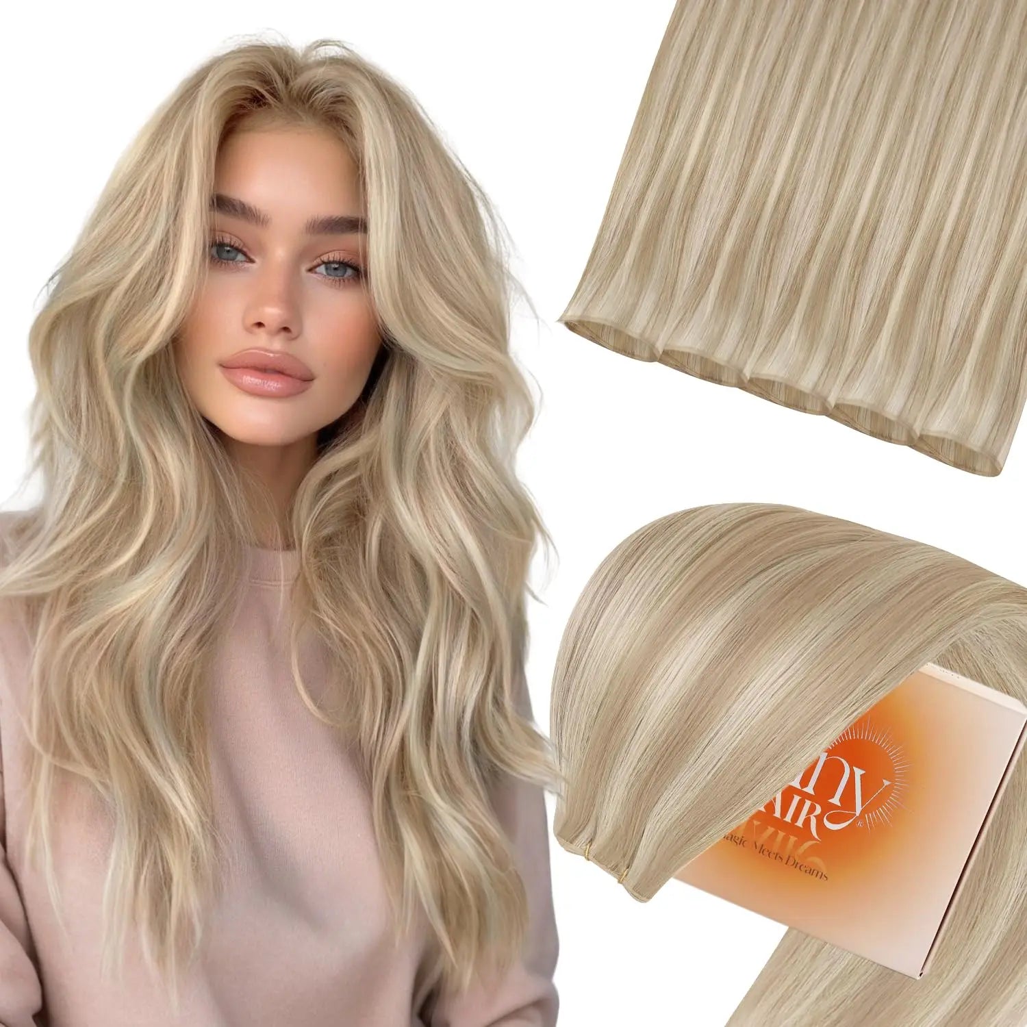 Sunny Hair Genius trame Extensions de cheveux cheveux humains coudre dans les Extensions génie trames de cheveux humains cheveux brésiliens pour les femmes