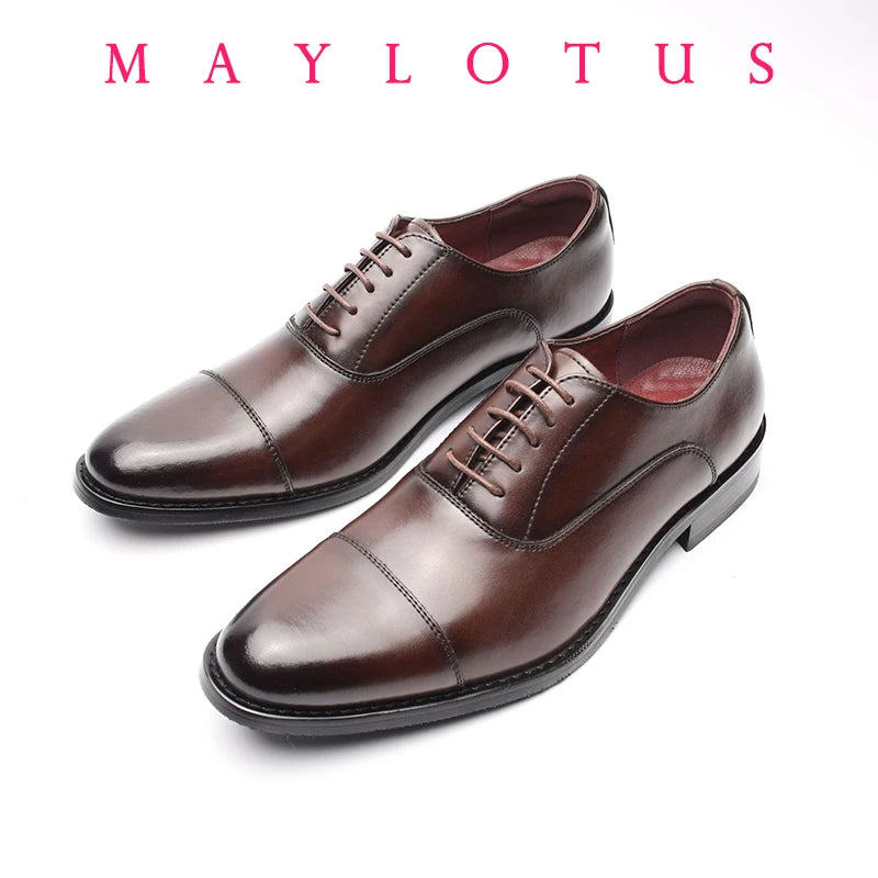 Haute qualité hauteur augmenter Oxford chaussures habillées hommes véritable cuir de vache costume chaussures ascenseur richelieu mariage formel ascenseur chaussures