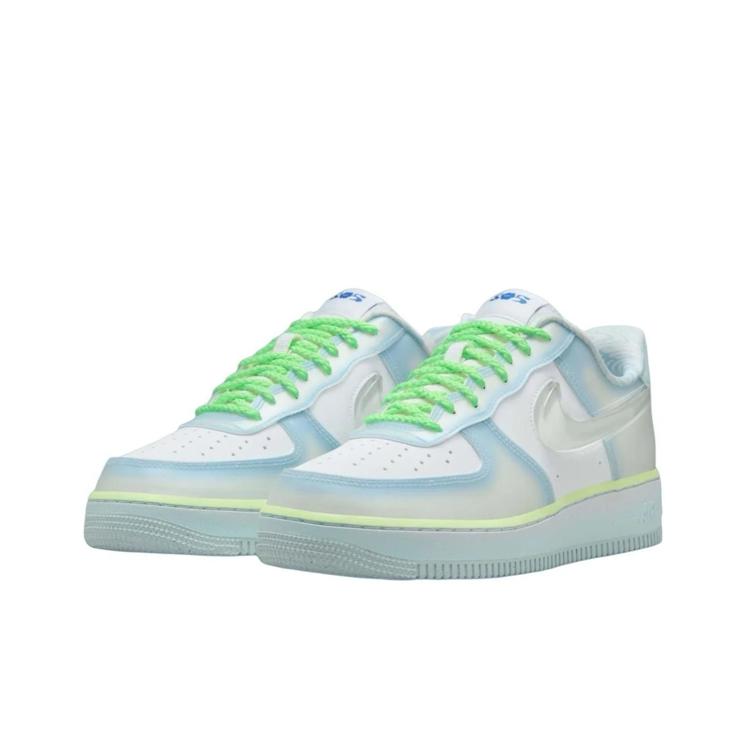 Nike Air Force 1 Skateboard Shoes Chaussures basses pour femme Blanc Bleu Vert