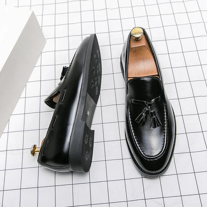 Chaussures habillées pour hommes de haute qualité, mocassins en cuir à enfiler, chaussures décontractées et professionnelles pour hommes, brogues plates, mocassins en cuir pour homme