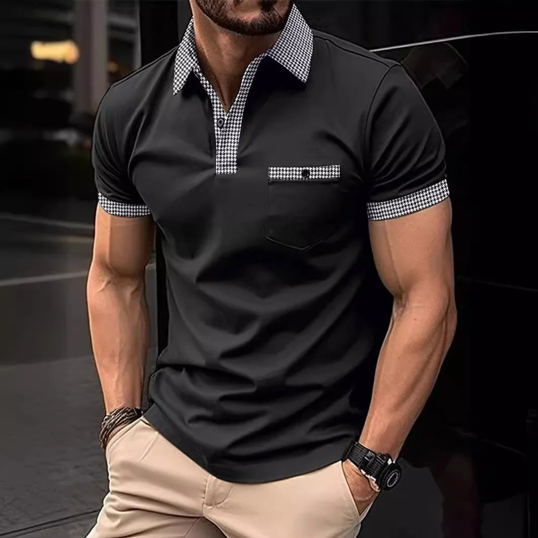Chemises POLO pour hommes à manches courtes, boutonnées, colorées, pour le sport, vente rapide transfrontalière Amazon été