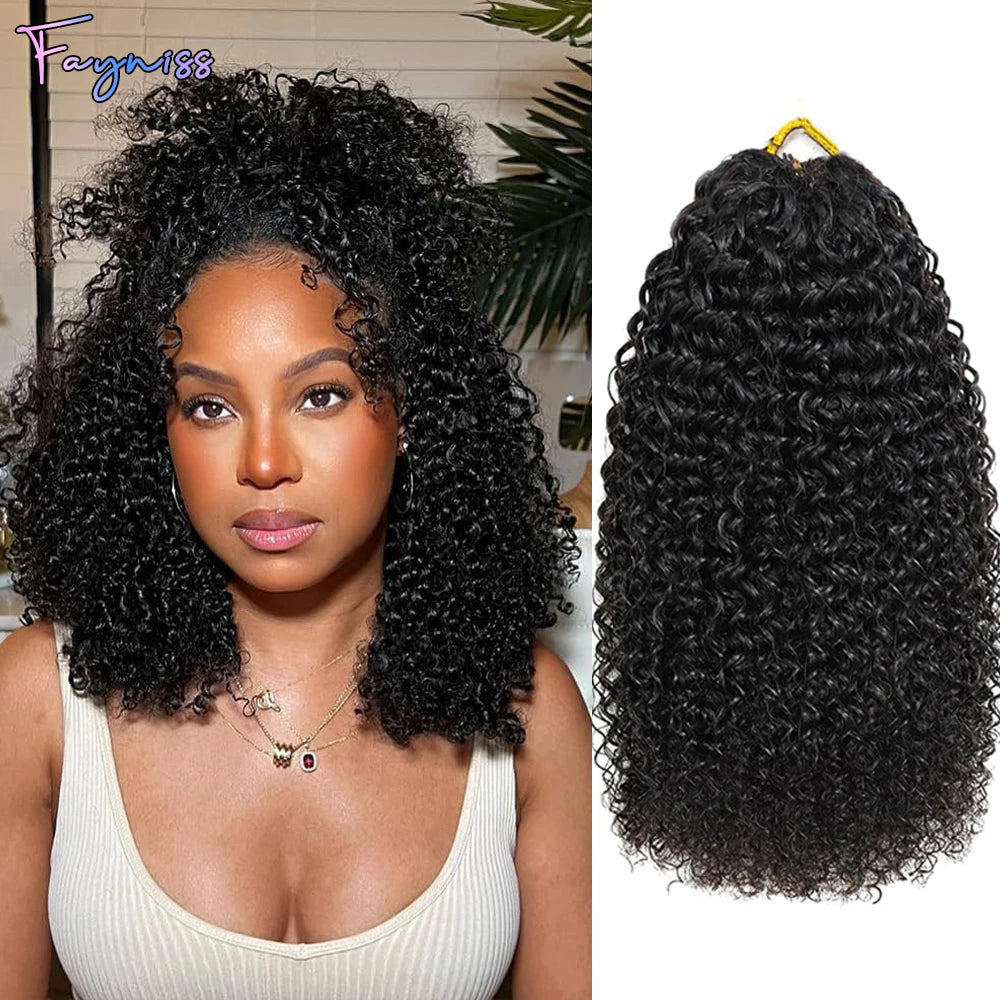 Extensions de cheveux humains bouclés birmans Miracle Knots pour tresses bohèmes, pré-séparées, effet plume, 100% cheveux humains