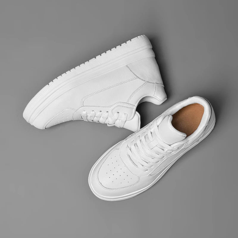 Nouvelles chaussures invisibles augmentant la hauteur pour hommes, chaussures de sport 6CM-8CM-10CM, chaussures de sport en cuir blanc pour hommes, tailles agrandies 36-46