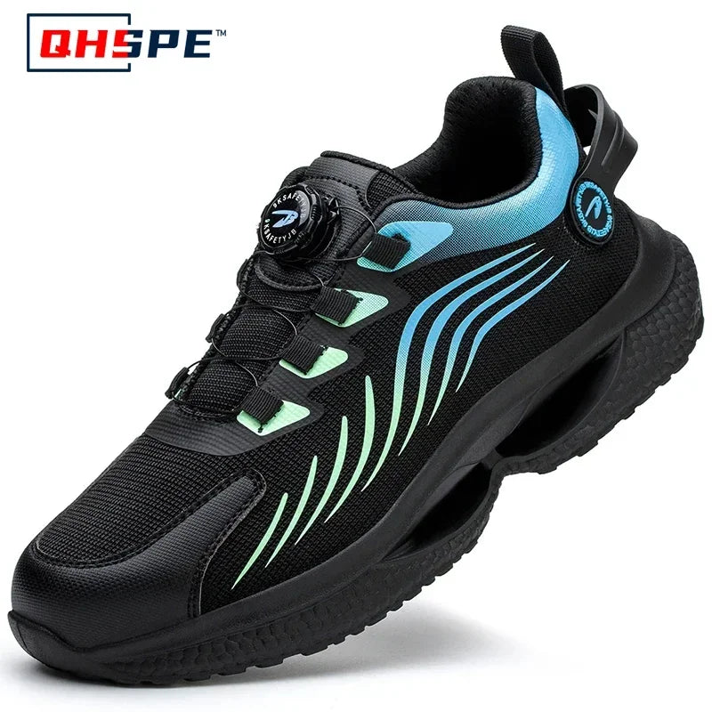 Chaussures de sécurité pour hommes, bottes de Protection élastiques, chaussures décontractées à la mode, respirantes, Protection contre les odeurs, chaussures de travail pour hommes