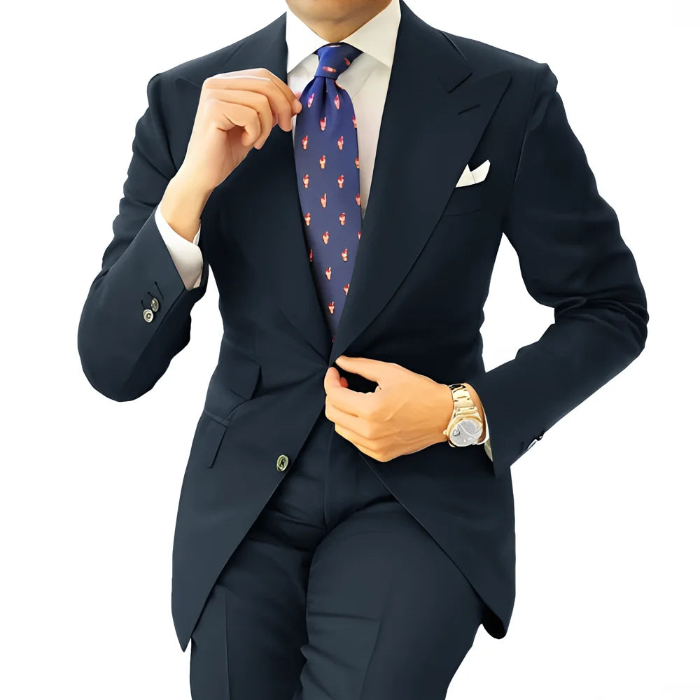 Costume formel pour hommes, vêtements de travail longs pour le bureau, veste de smoking pour marié, pantalon, costume sur mesure, Blazer gris foncé, XS-5XL