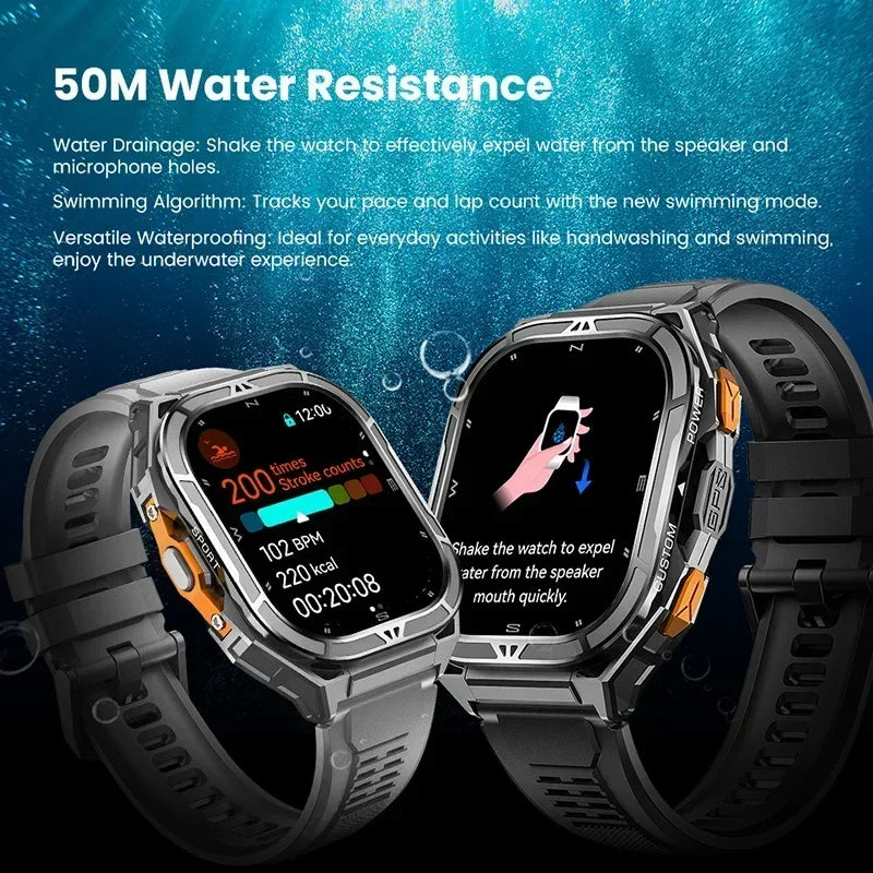 Montre connectée AMOLED de luxe, GPS réel, étanche 5ATM, tracker de fitness, montre intelligente, moniteur de santé sportive, montres pour homme iOS Android