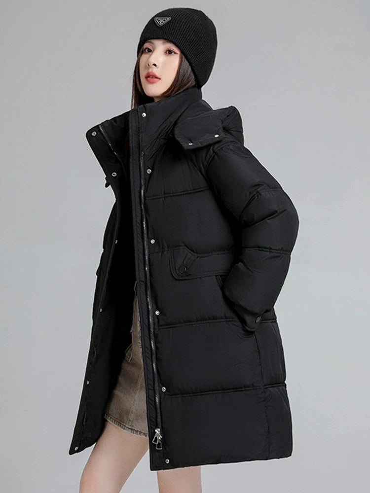 2025 nouvelles femmes chaud épaissir vers le bas coton veste hiver femmes Long coton manteau à capuche doudoune femmes ample grande taille Parkas
