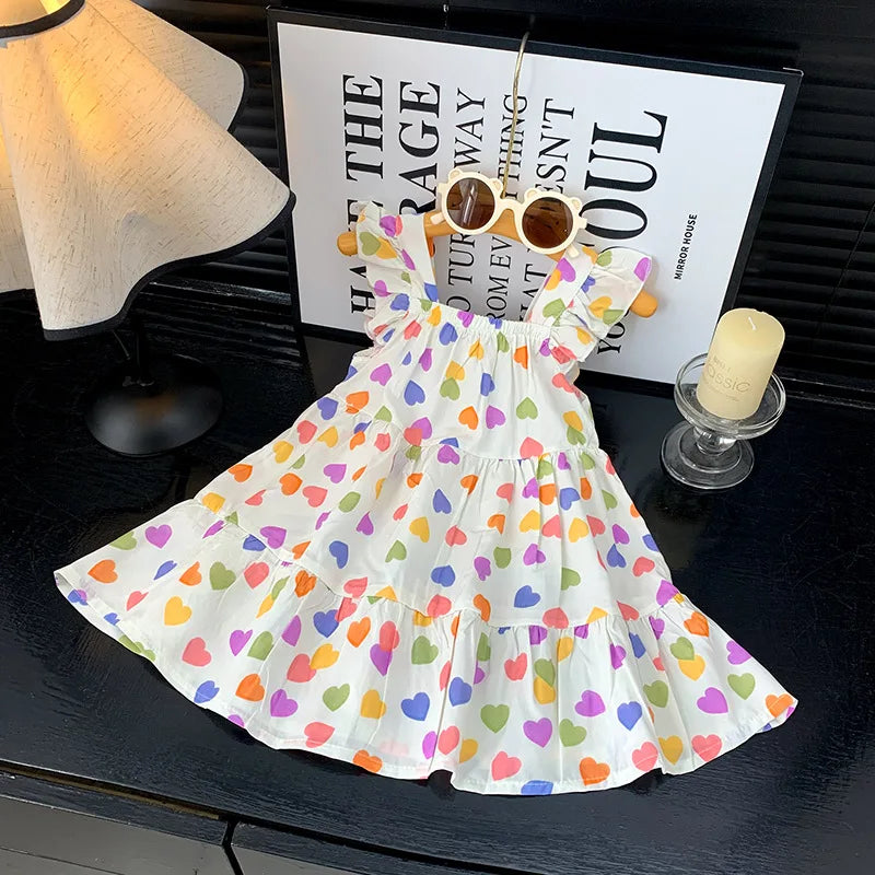 Robe d'été 2026 pour filles à manches volantées, robes de princesse imprimées à volants pour enfants de 1 à 12 ans, vêtements de vacances