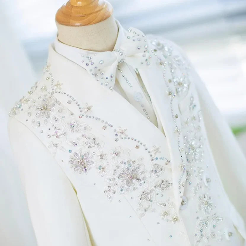 Costume de cérémonie pour garçons, blazer pour performance au piano, mariage, anniversaire, fête formelle, ensemble de costume A4239