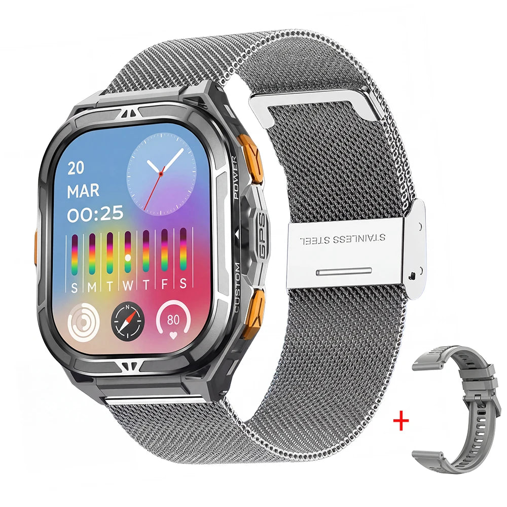 Montre connectée AMOLED de luxe, GPS réel, étanche 5ATM, tracker de fitness, montre intelligente, moniteur de santé sportive, montres pour homme iOS Android