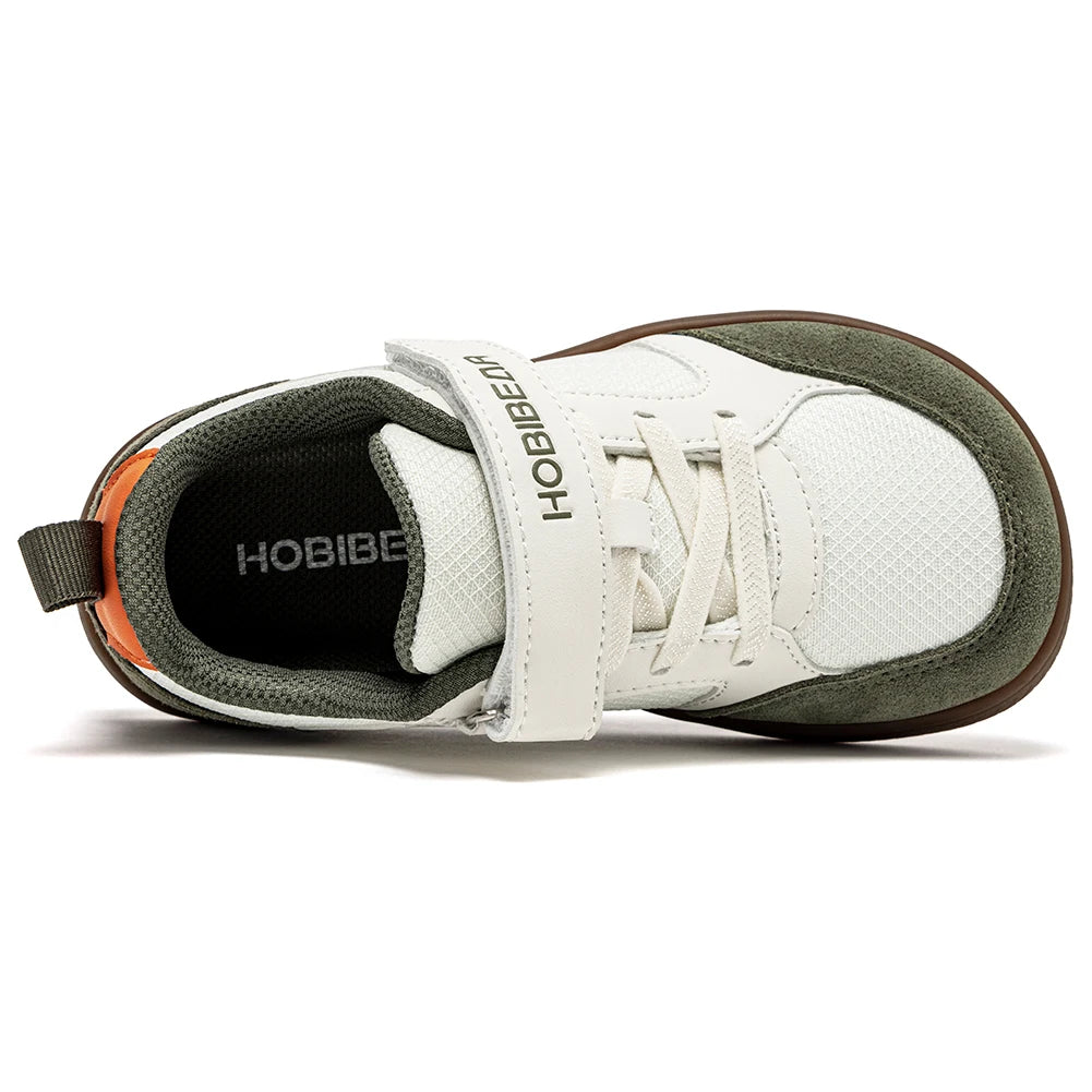 HOBIBEAR chaussures large largeur pour enfants pieds nus crochet boucle baskets minimaliste en cuir artificiel léger doux chaussures de marche