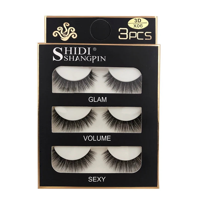 Faux Cils Naturels Longs en Vison 3D, Souples et Moelleux, fissuraminants, Faits à la Main, Outils de Maquillage pour les Yeux, 3 Paires