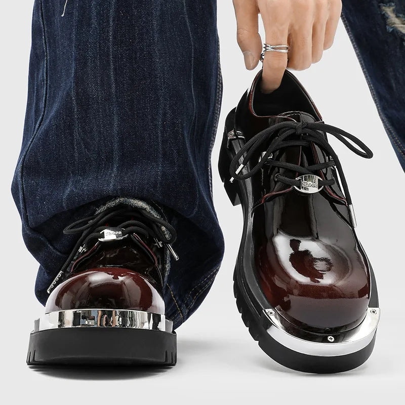 Chaussures pour hommes de haute qualité Style britannique rétro Derby chaussures pour hommes plate-forme haut de gamme chaussures pour hommes décontractées chaussure en cuir de créateur de luxe