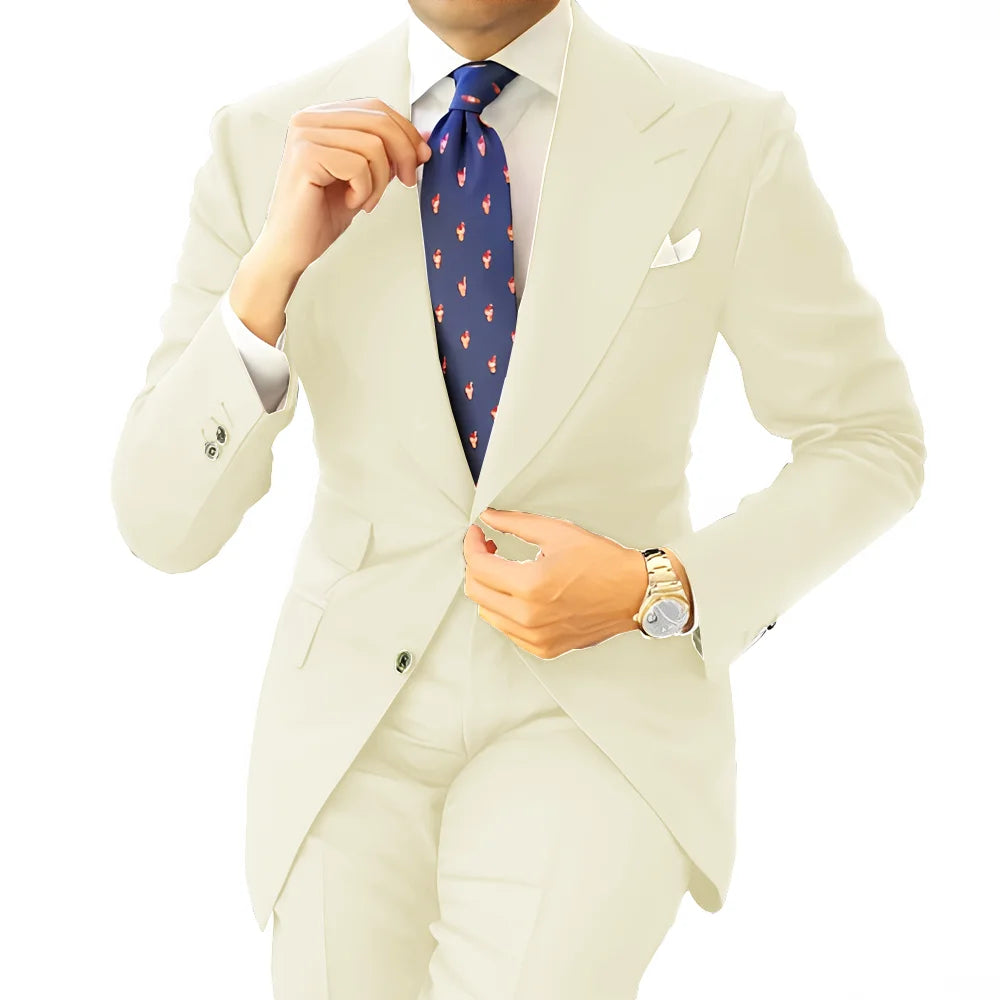 Costume formel pour hommes, vêtements de travail longs pour le bureau, veste de smoking pour marié, pantalon, costume sur mesure, Blazer gris foncé, XS-5XL