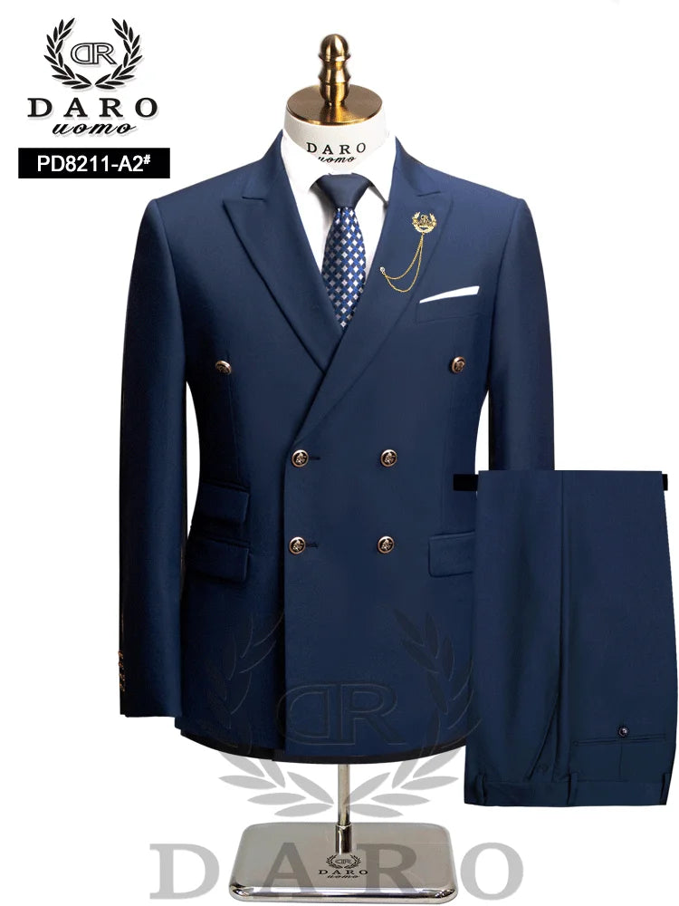 Costume de travail formel ajusté pour homme DAROuomo 2026 - Ensemble 2 pièces DR8211 (Veste + Pantalon)