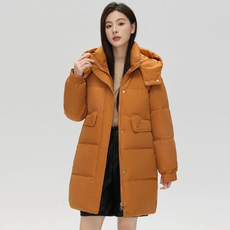 2025 nouvelles femmes chaud épaissir vers le bas coton veste hiver femmes Long coton manteau à capuche doudoune femmes ample grande taille Parkas