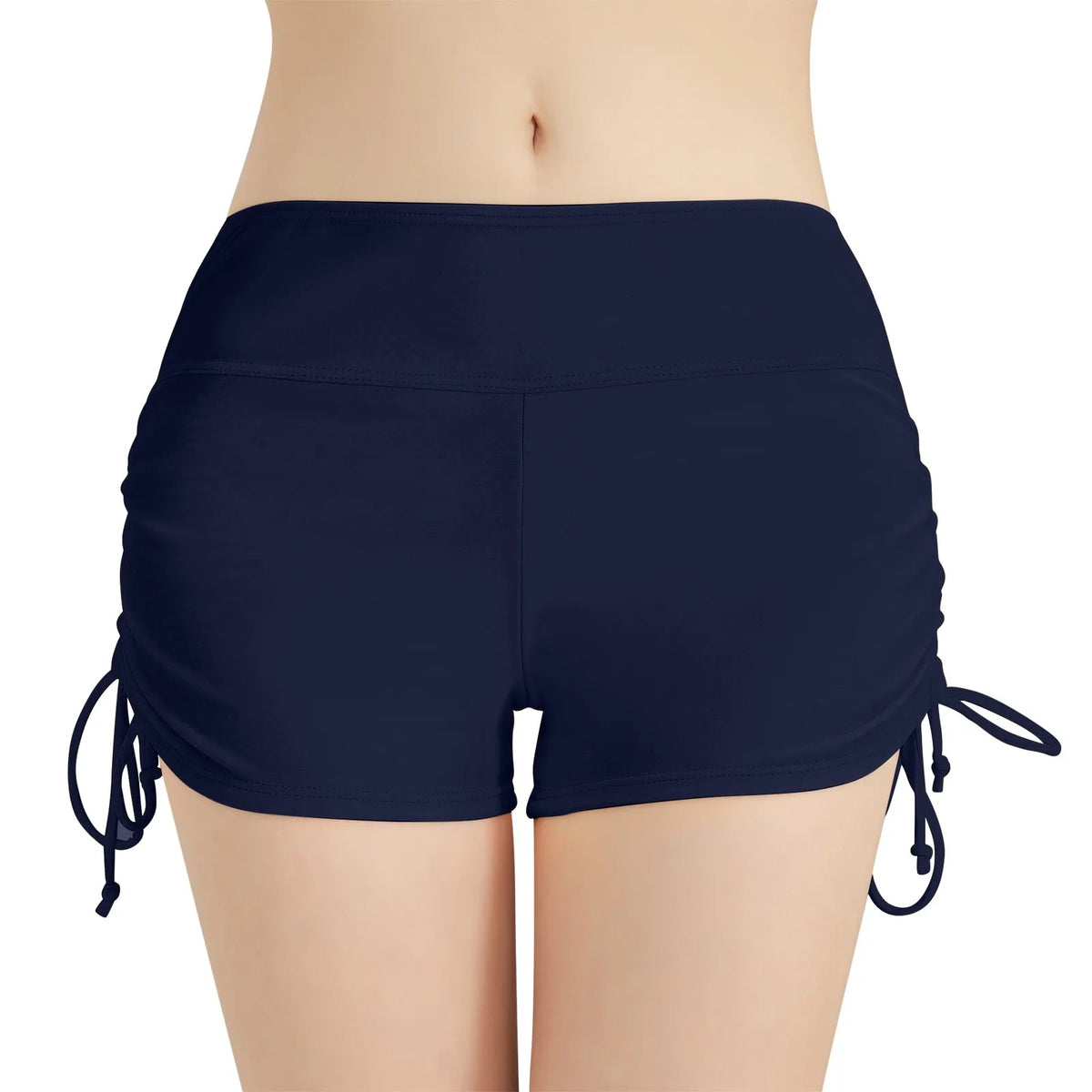 Maillot de bain pour femmes, culotte, short de plage, taille haute, côtés réglables, cordon de serrage, extensible, sport, bas Tankini