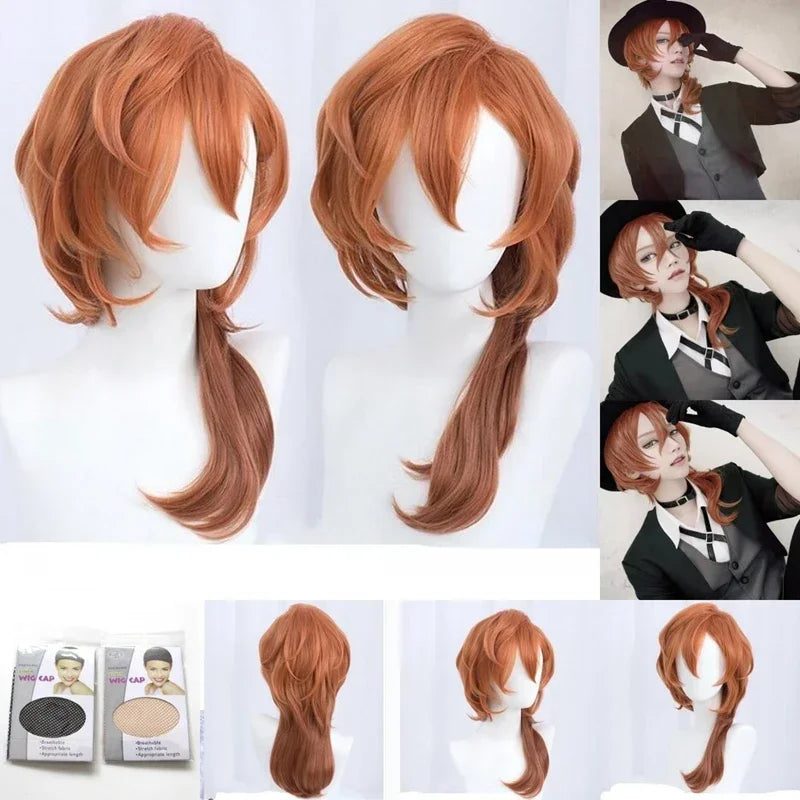 Perruque de Cosplay synthétique Bungo Stray Dogs Chuya Nakahara Chuuya, perruque de haute qualité, résistante à la chaleur